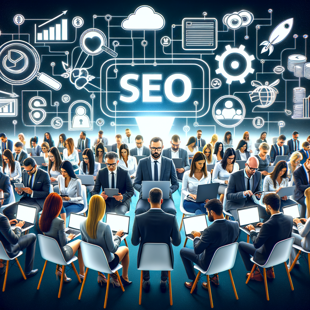 Diverse group utilizing SEO strategies for online events, enhancing virtual event experiences and demonstrating SEO benefits for virtual events