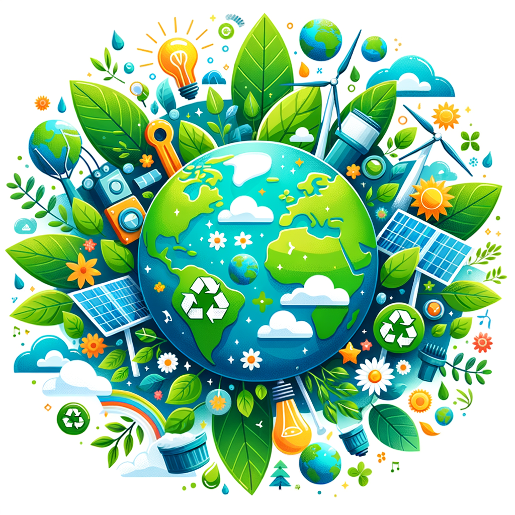 Vibrant illustration of Earth flourishing due to Environmental Benefits of Green SEO Practices, symbolizing SEO Sustainability and Eco-friendly SEO techniques.