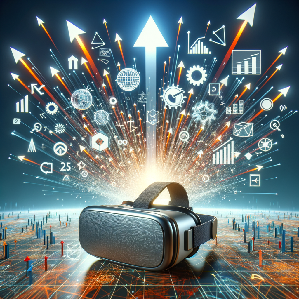 3D image illustrating the impact of SEO strategies on Virtual Reality engagement, showcasing SEO in VR environments and the optimization of VR engagement through SEO techniques