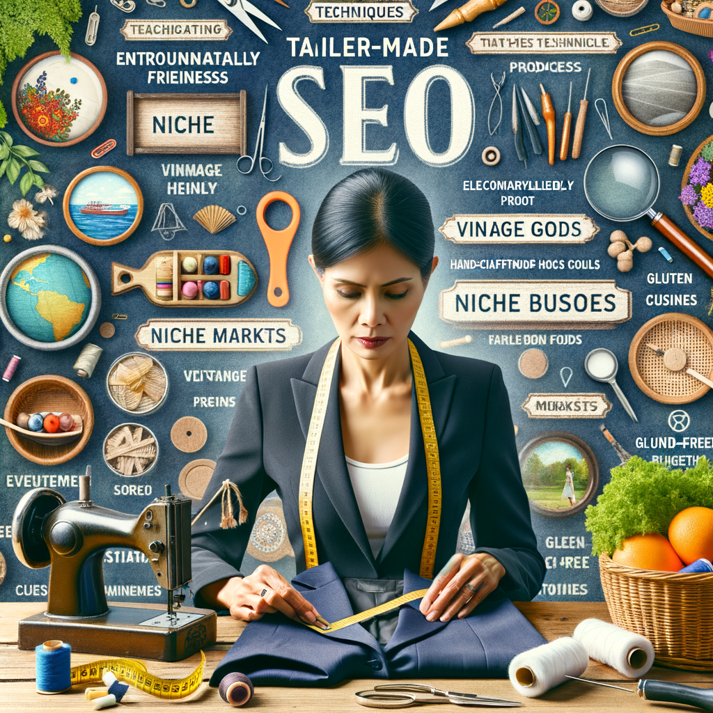 Tailor implementing essential SEO strategies and techniques for niche market optimization, symbolizing tailored SEO for niche businesses